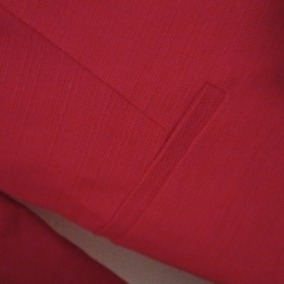 Ann Taylor, Red Collarless Suit Jacket, Sz. 6. - Picture 7 of 9